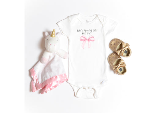 Who's Afraid of Little Old Me? Bow Onesie