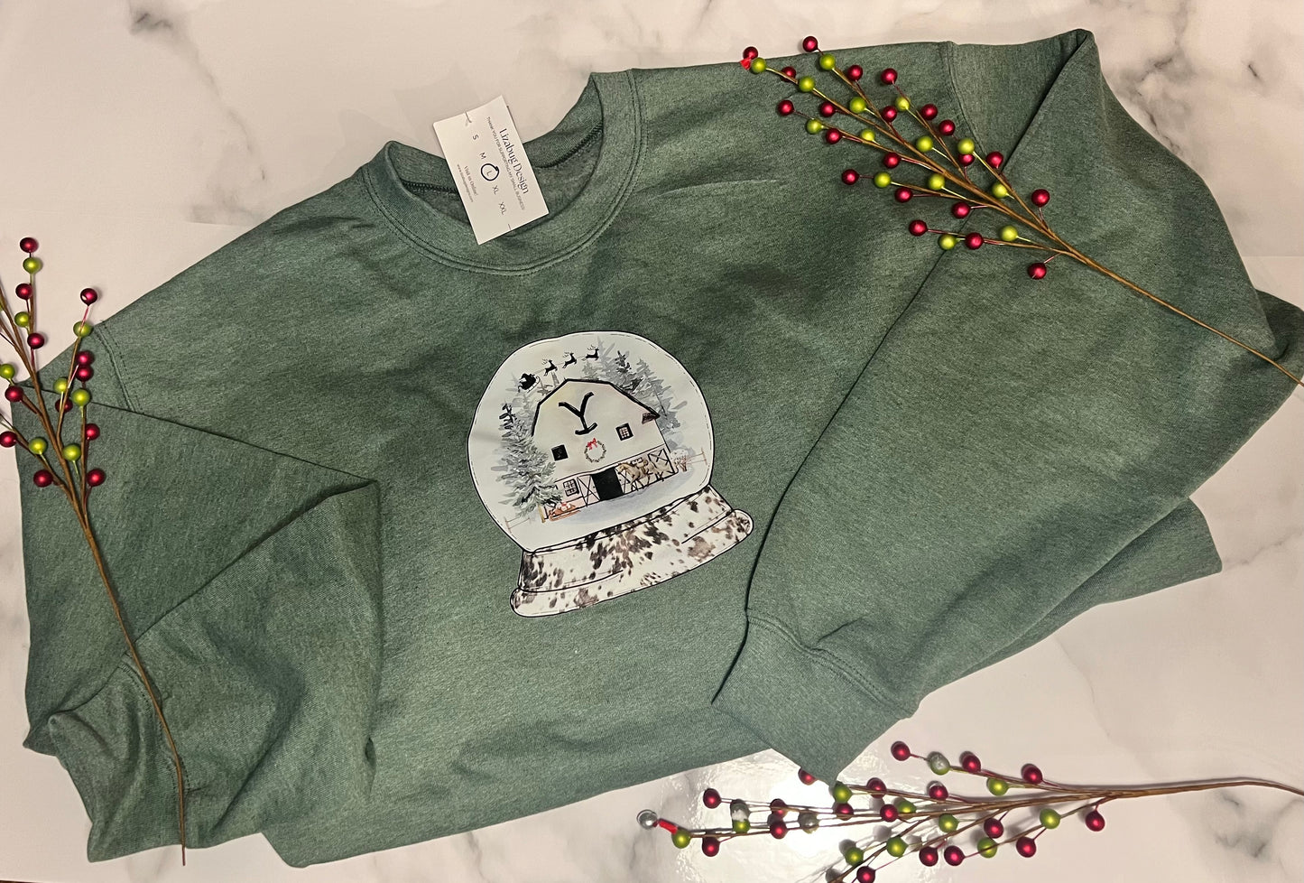 Yellowstone Snow Globe Christmas Crewneck