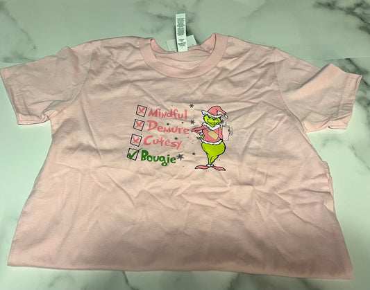 Mindful Demure Grinch Kid's Shirt