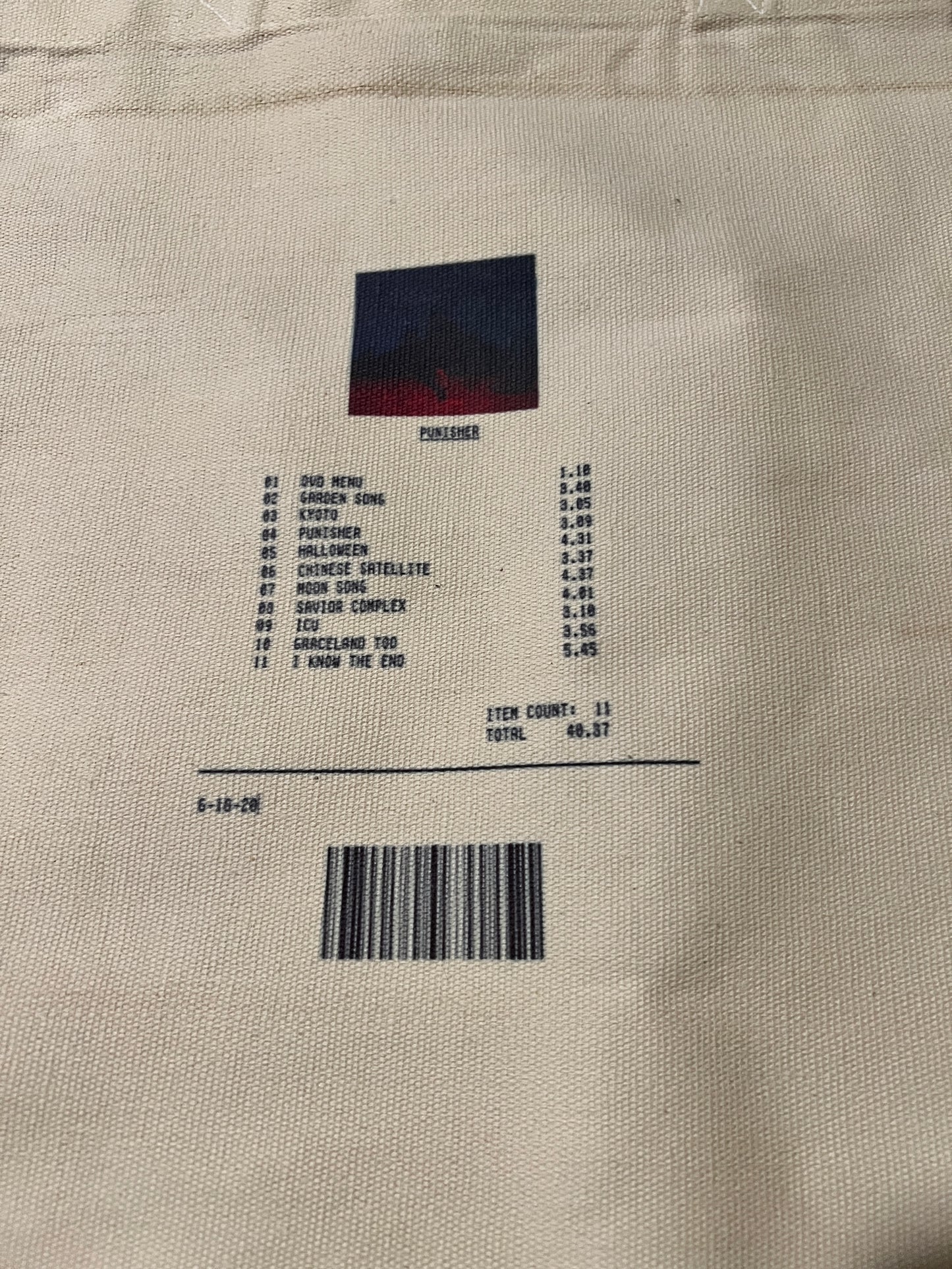 Punisher Album Receipt Tote