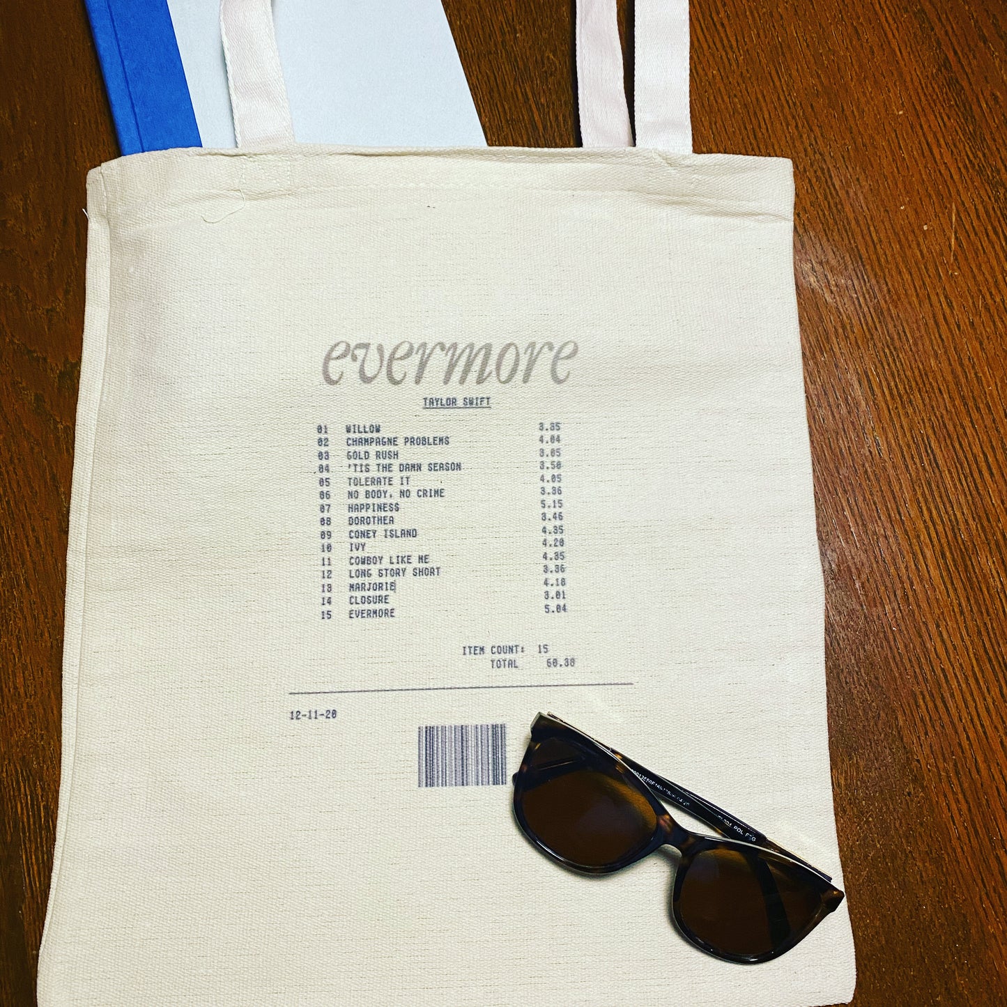 Taylor Swift Album Receipt Totebag