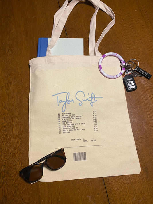 Taylor Swift Album Receipt Totebag