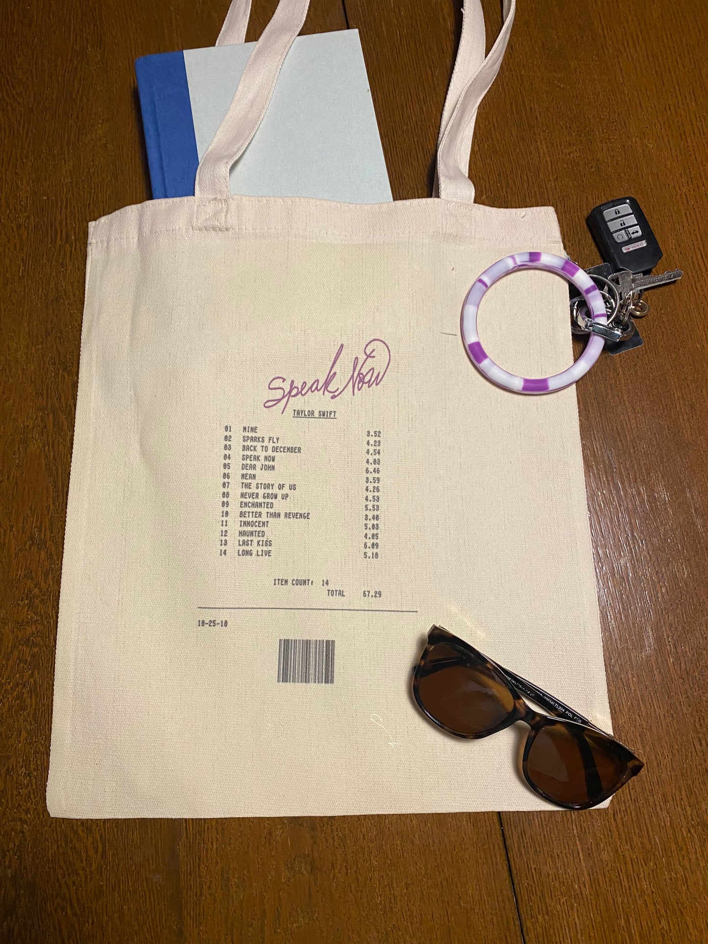 Taylor Swift Album Receipt Totebag