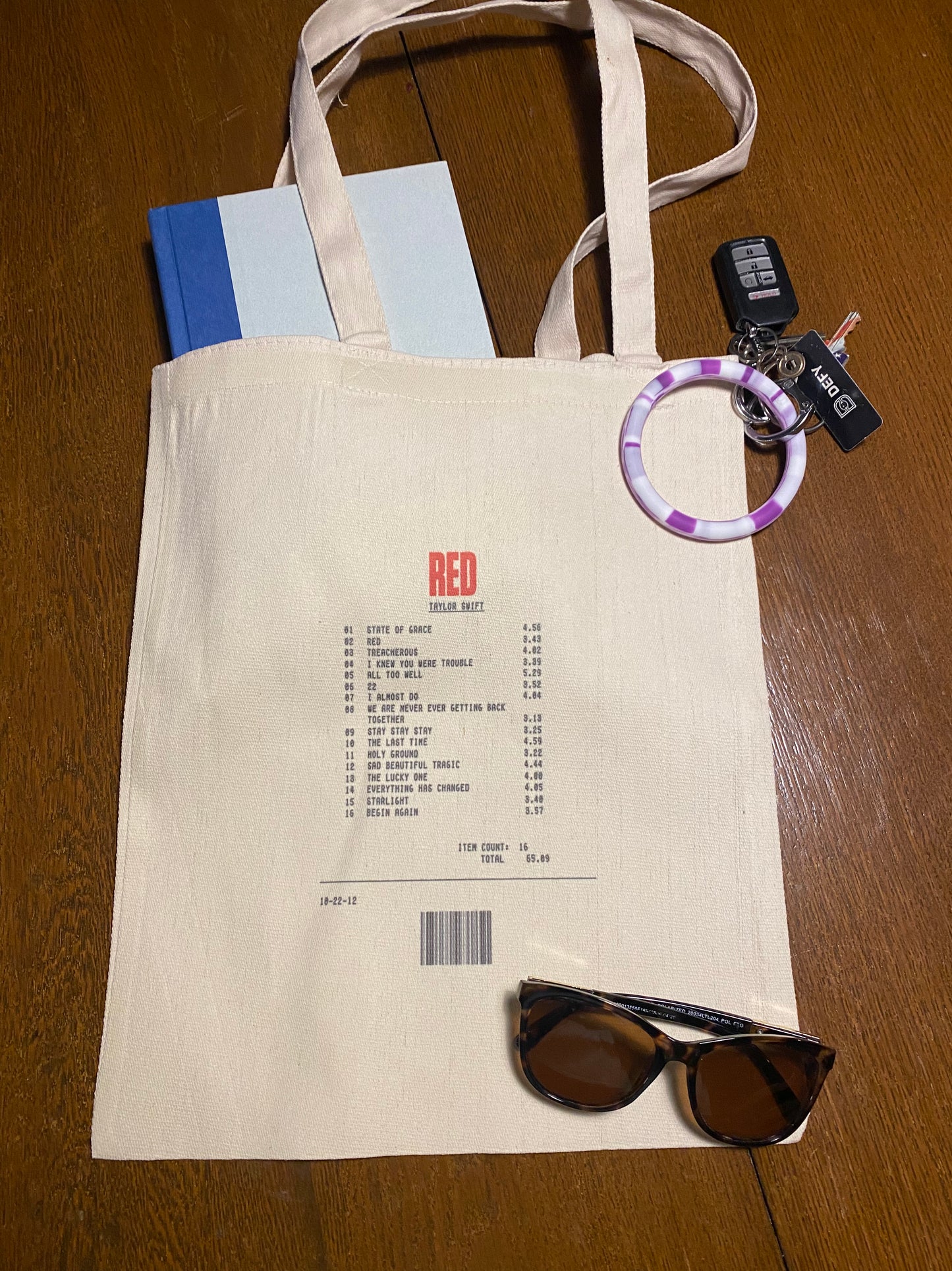 Taylor Swift Album Receipt Totebag