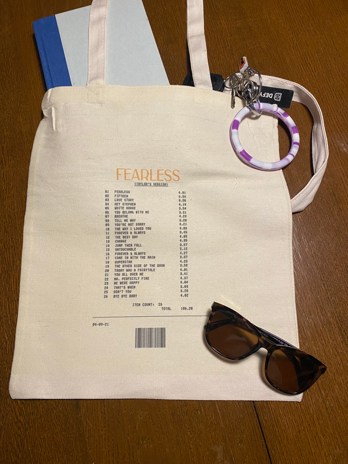 Taylor Swift Album Receipt Totebag