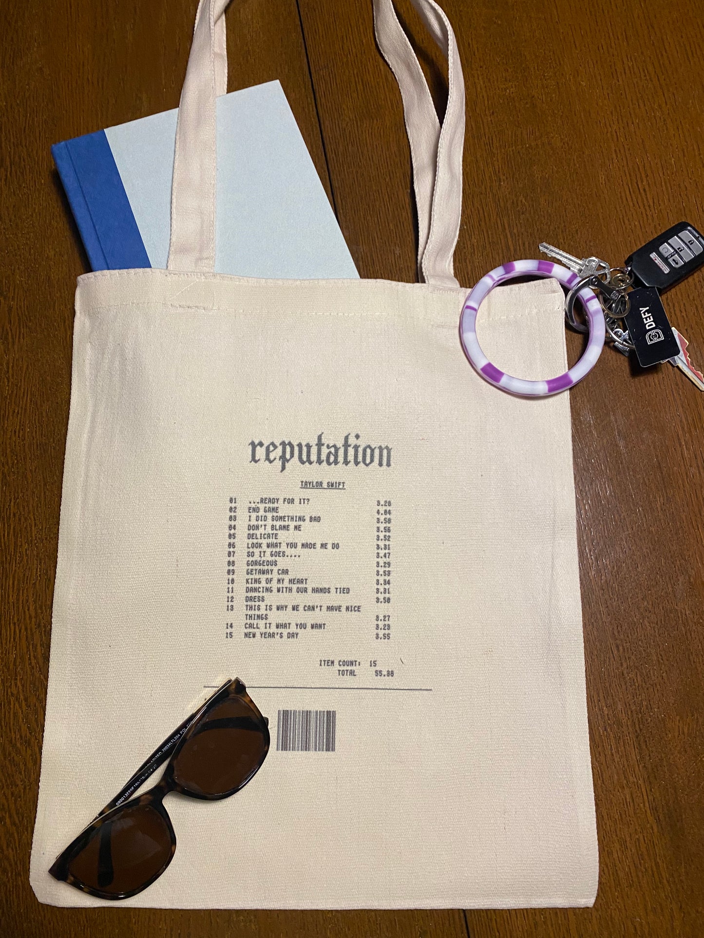 Taylor Swift Album Receipt Totebag