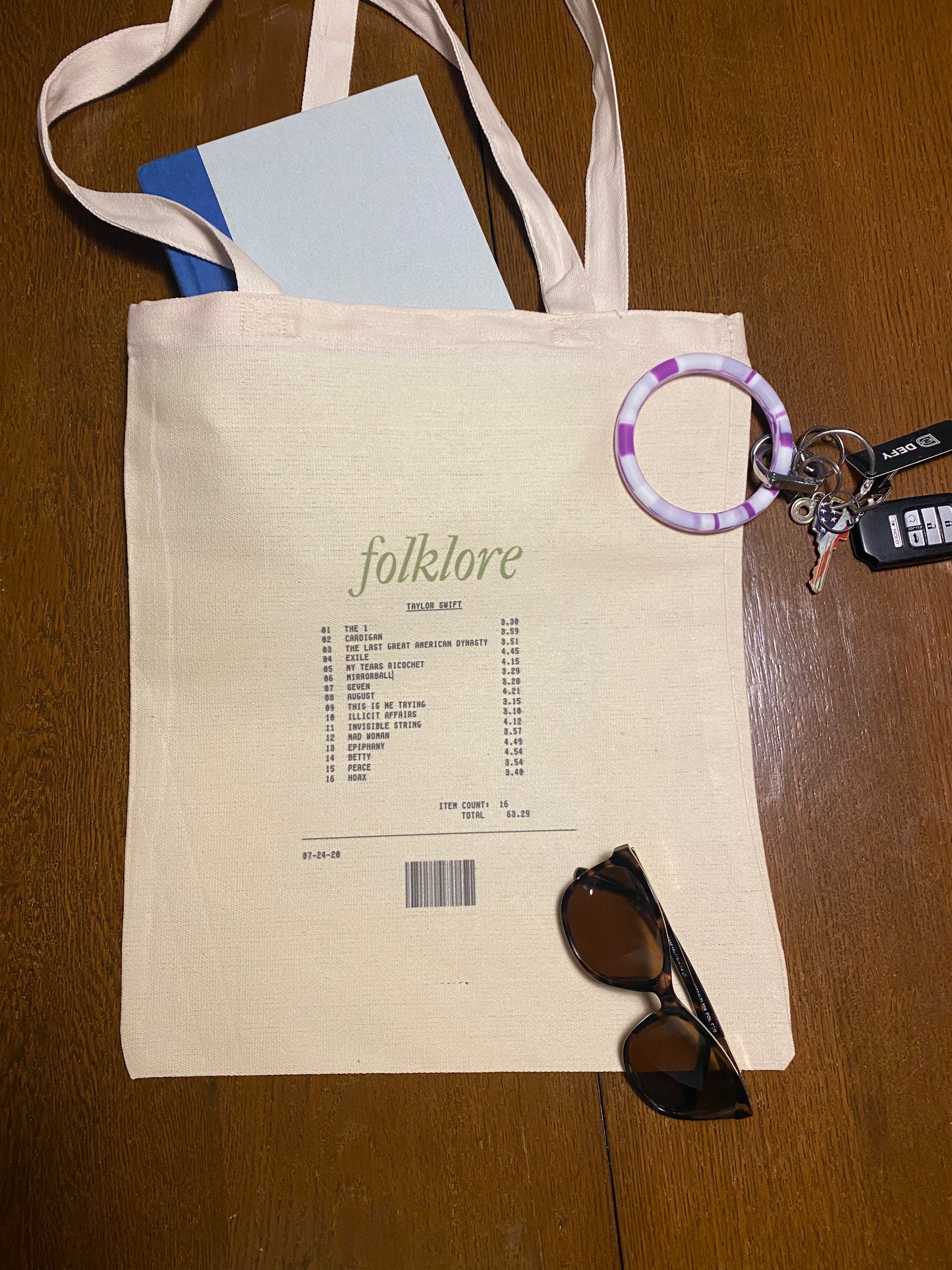 Taylor Swift Album Receipt Totebag