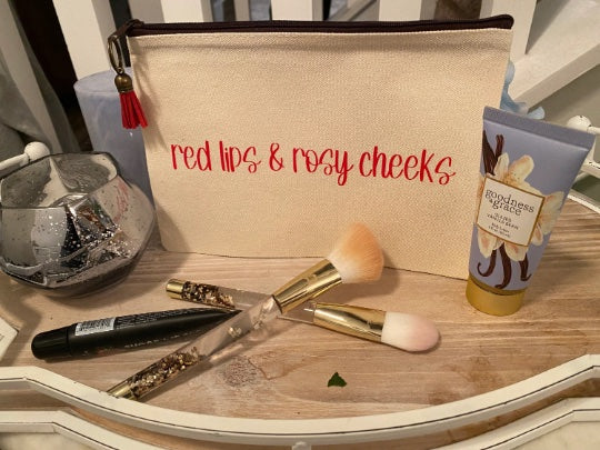 Red Lips & Rosy Cheeks Makeup Bag