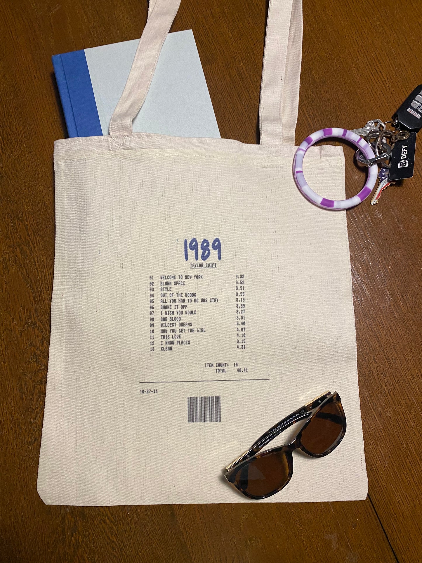 Taylor Swift Album Receipt Totebag