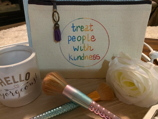 Treat People With Kindness Makeup Bag